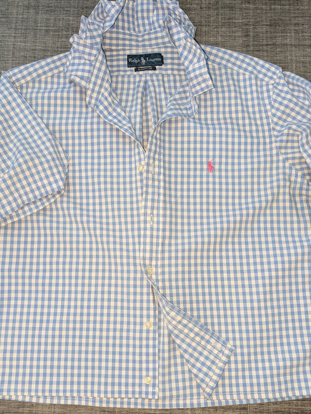 Viral Polo Ralph Lauren Reworked Ruffled Collar Shirt - Picture 4 of 6